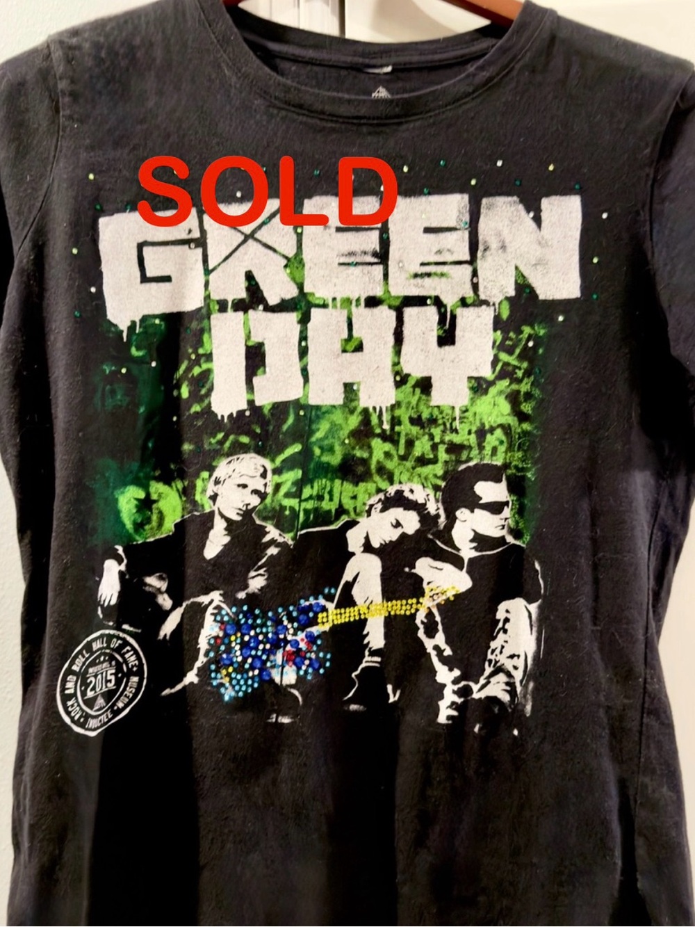 ❌SOLD Updated Green Day 2015 Induction Tee shirt. 1-of-a-kind. Punk Couture